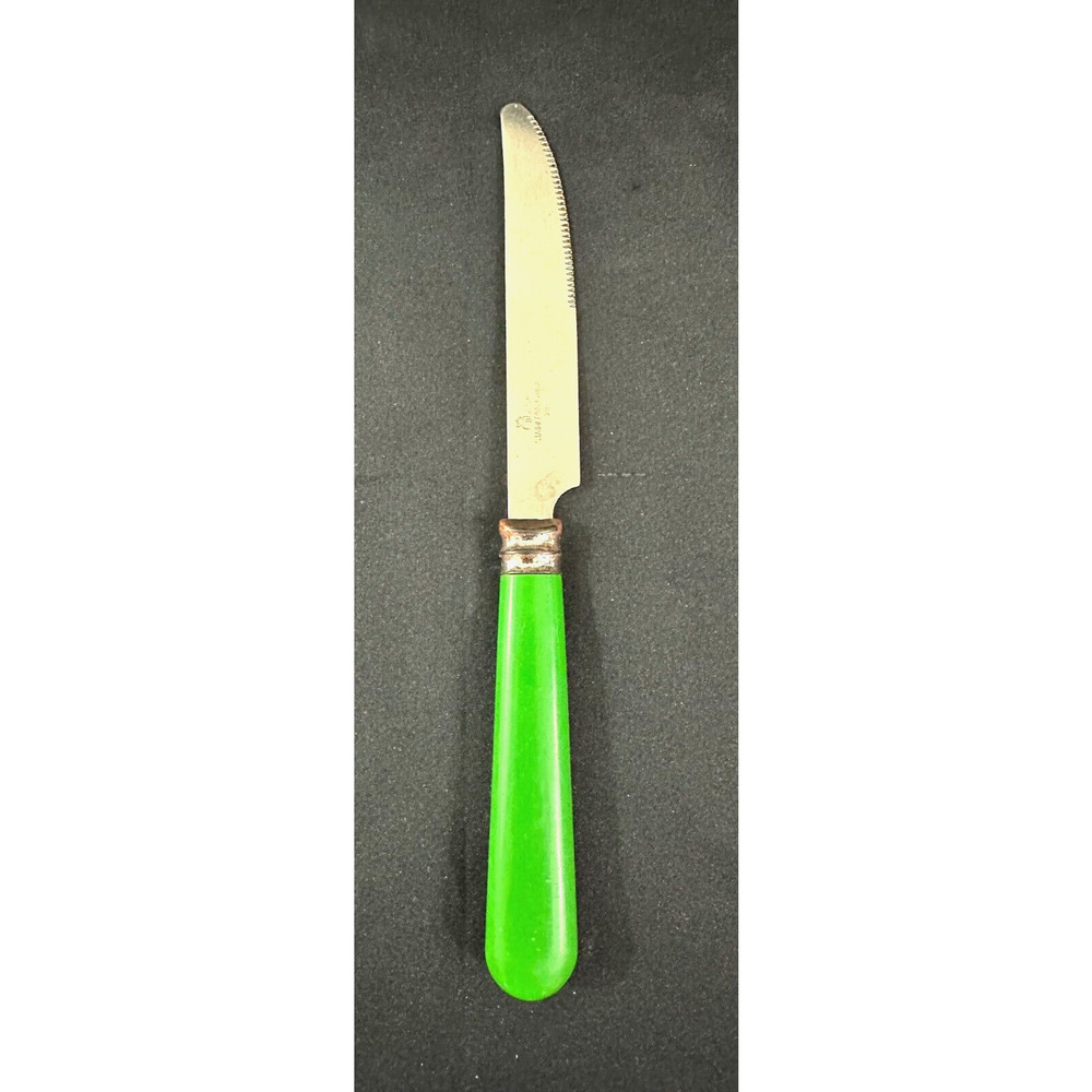 Gibson Vintage Stainless Green Handle Poinsettia-Christmas Charm Knife-Rare!